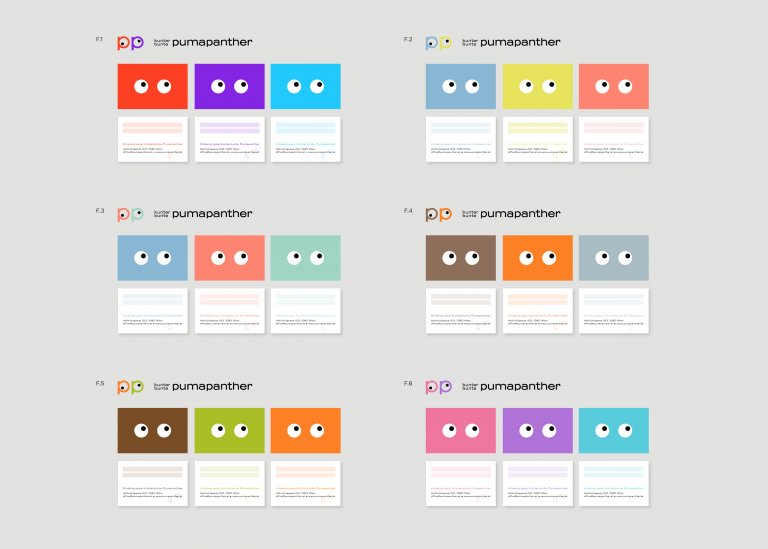 Variationen der Farbpalette und -kombinationen für die Pumapanther