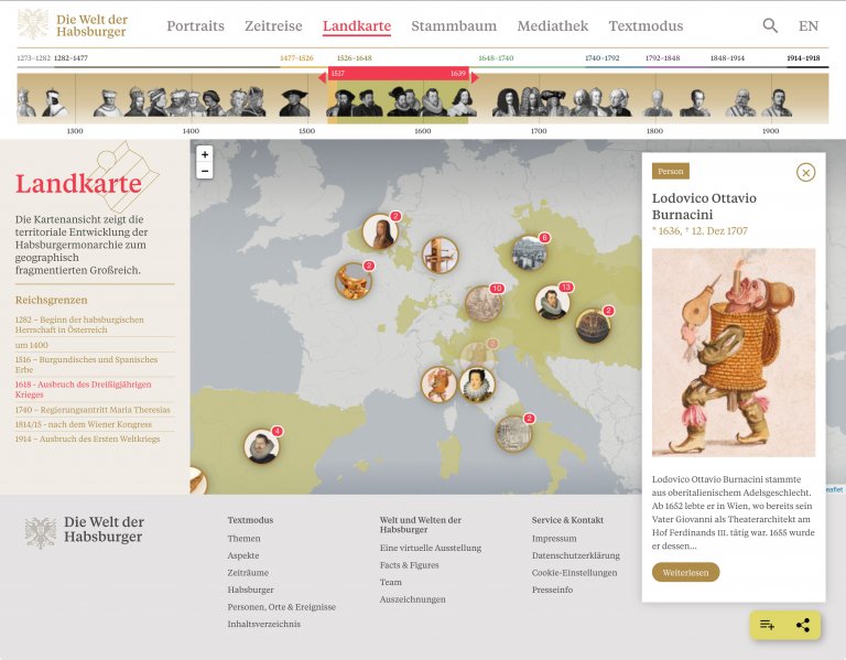 Welt der Habsburger Screenshot Landkarte