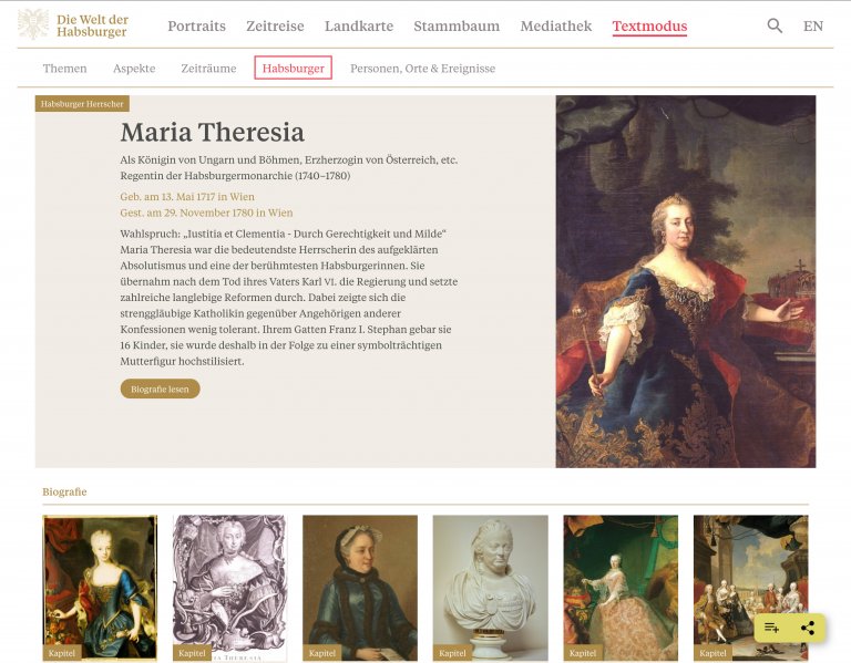 Welt der Habsburger Screenshot Textmodus